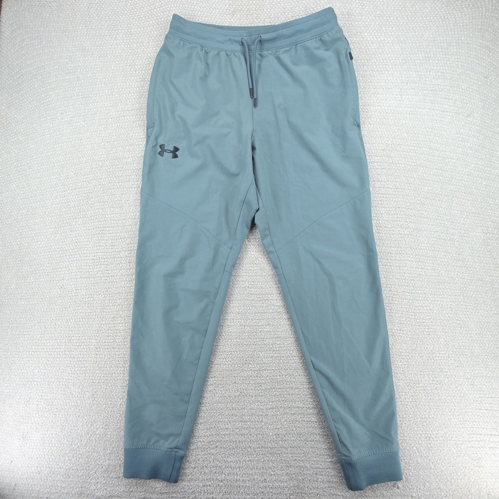 Under Armour Sportstyle Elite Joggers Mens L Teal Green 1351089 Storm Stretch